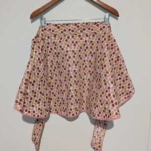 Retro Fruit Pattern Half Apron Red Pink